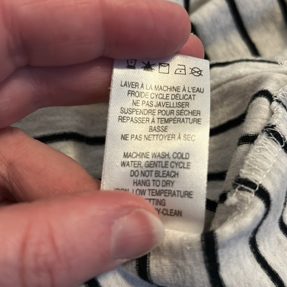 Grey and Black Stripe, Stretch Cotton Turtle Neck, Sz M - Picture 6 of 6